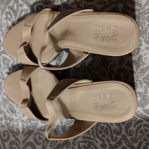 Elegant Tan Block Heel Sandals